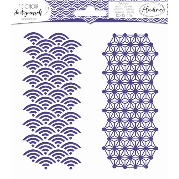 Aladine - Pochoir Diy Stencil Duo geometrico giapponese - Novara Belle Arti