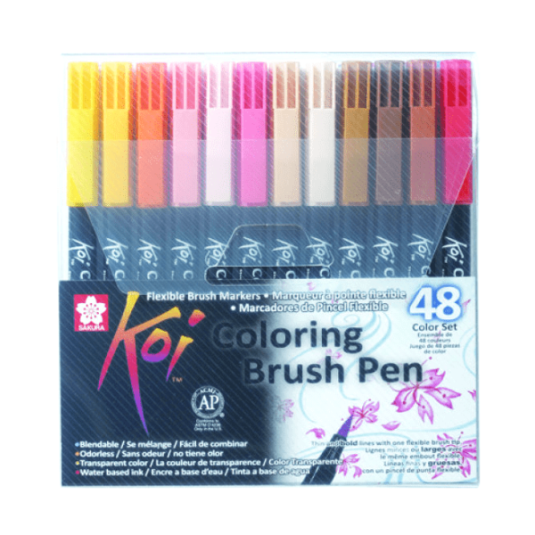 Sakura - 48 Koi Coloring Brush Pen - Novara Belle Arti